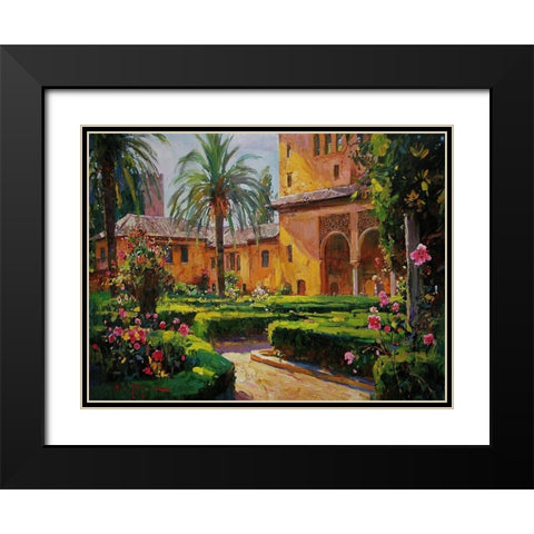 Alhambra in Spain Black Modern Wood Framed Art Print with Double Matting by Sviridov, Sergei