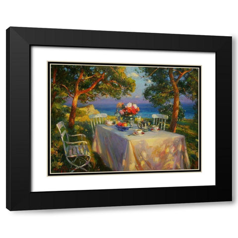 A Table in Garden V Black Modern Wood Framed Art Print with Double Matting by Sviridov, Sergei