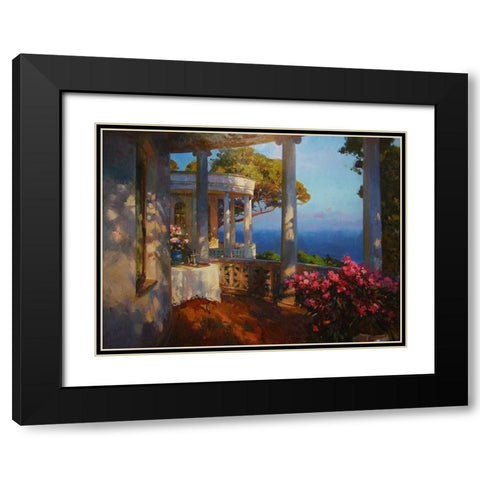 White House on the coast Black Modern Wood Framed Art Print with Double Matting by Sviridov, Sergei