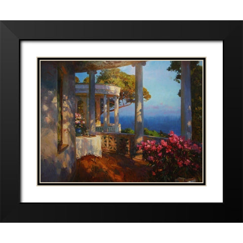 White House on the coast Black Modern Wood Framed Art Print with Double Matting by Sviridov, Sergei