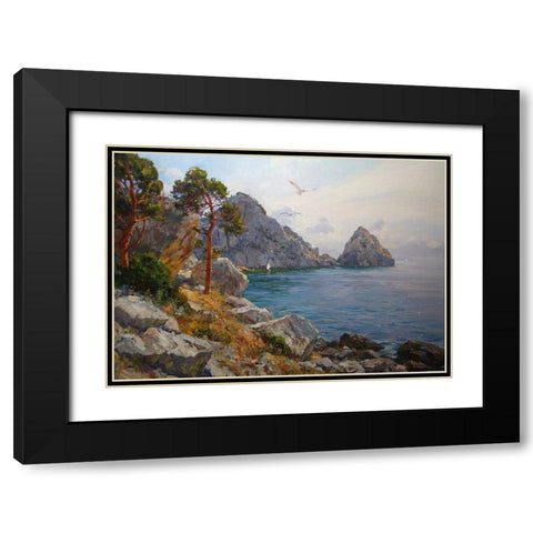 Rocky Coast XIV Black Modern Wood Framed Art Print with Double Matting by Sviridov, Sergei