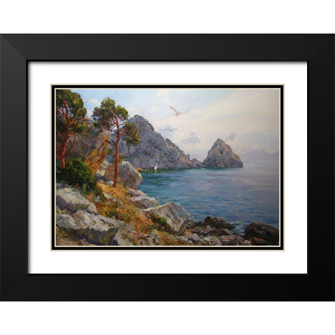 Rocky Coast XIV Black Modern Wood Framed Art Print with Double Matting by Sviridov, Sergei
