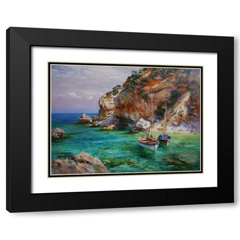 Rocky Coast XV Black Modern Wood Framed Art Print with Double Matting by Sviridov, Sergei
