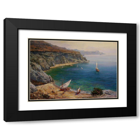 Rocky Coast XVII Black Modern Wood Framed Art Print with Double Matting by Sviridov, Sergei
