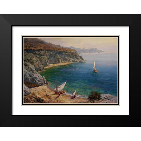 Rocky Coast XVII Black Modern Wood Framed Art Print with Double Matting by Sviridov, Sergei