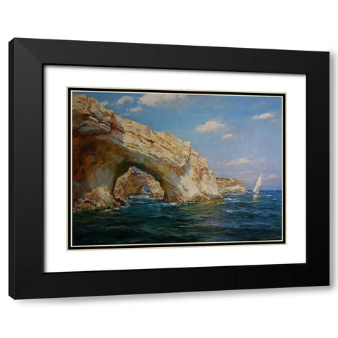 Rocky Coast XVIII Black Modern Wood Framed Art Print with Double Matting by Sviridov, Sergei