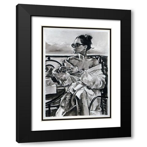 Lazy Morning Black Modern Wood Framed Art Print with Double Matting by Tashe