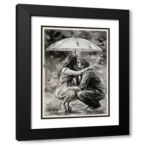 True Love Black Modern Wood Framed Art Print with Double Matting by Tashe
