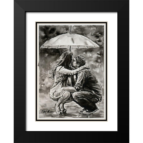 True Love Black Modern Wood Framed Art Print with Double Matting by Tashe