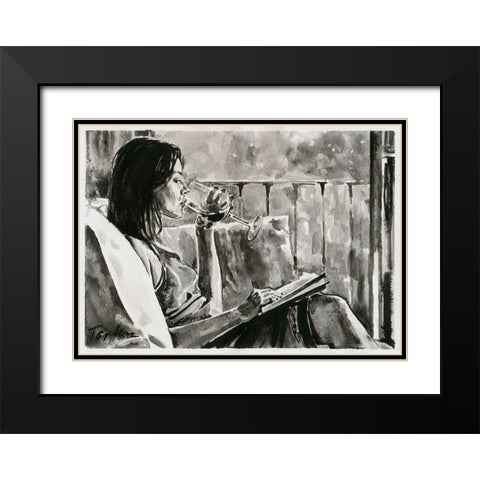 Good Evening Black Modern Wood Framed Art Print with Double Matting by Tashe