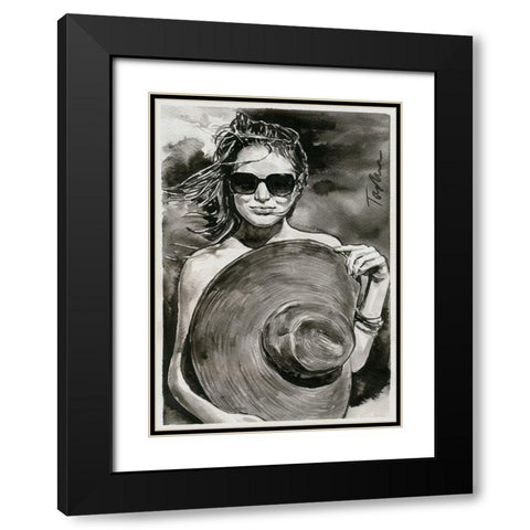 Sunny Mood Black Modern Wood Framed Art Print with Double Matting by Tashe