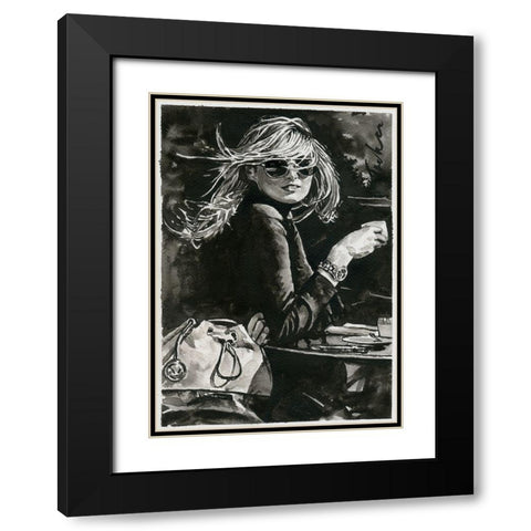 Your Smile Black Modern Wood Framed Art Print with Double Matting by Tashe