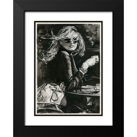 Your Smile Black Modern Wood Framed Art Print with Double Matting by Tashe