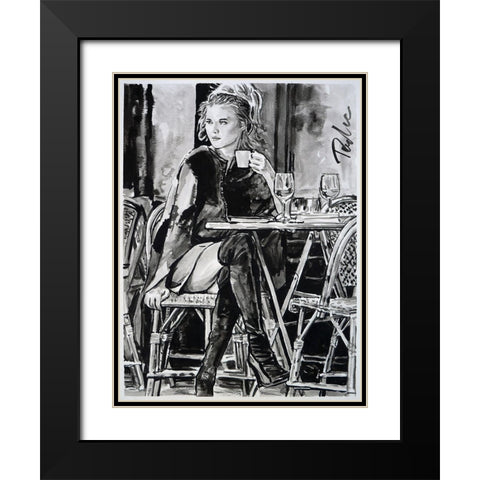 Sweet Date Black Modern Wood Framed Art Print with Double Matting by Tashe