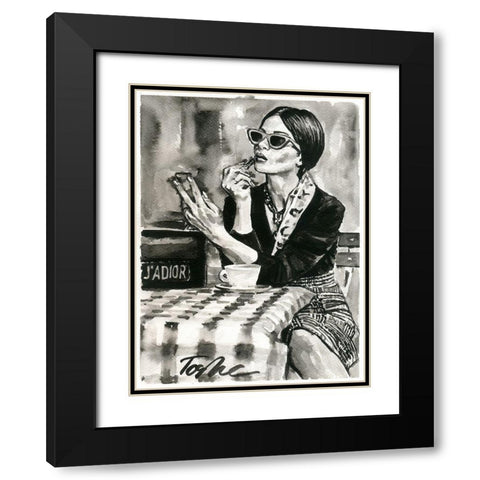 Make Up Black Modern Wood Framed Art Print with Double Matting by Tashe