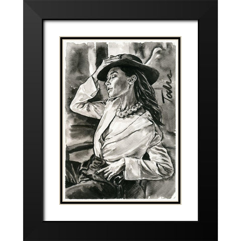 Break Time Black Modern Wood Framed Art Print with Double Matting by Tashe