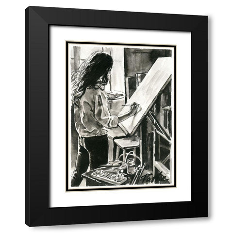 Favourite Color Black Modern Wood Framed Art Print with Double Matting by Tashe