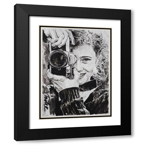 Magic Moments Black Modern Wood Framed Art Print with Double Matting by Tashe
