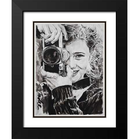 Magic Moments Black Modern Wood Framed Art Print with Double Matting by Tashe