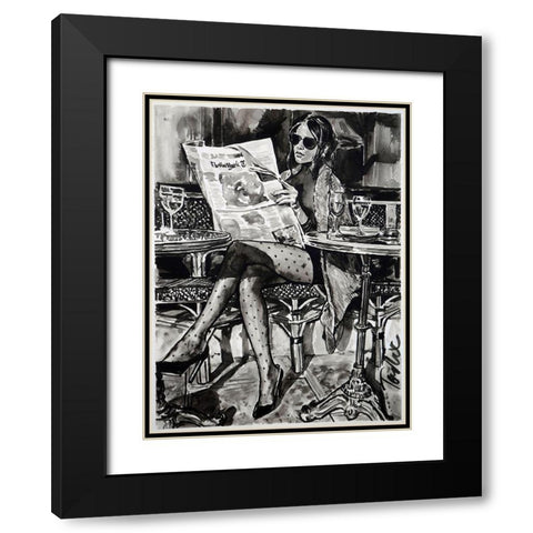 Breakfast in Manhattan Black Modern Wood Framed Art Print with Double Matting by Tashe
