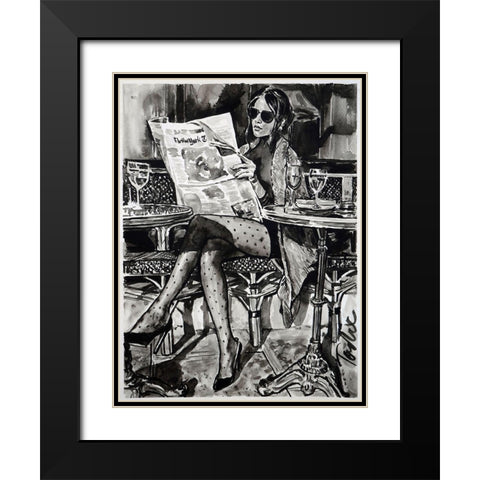 Breakfast in Manhattan Black Modern Wood Framed Art Print with Double Matting by Tashe