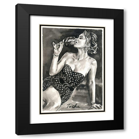 Pleasant Evening Black Modern Wood Framed Art Print with Double Matting by Tashe