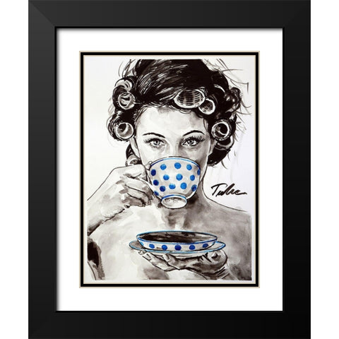 Busy Morning Black Modern Wood Framed Art Print with Double Matting by Tashe