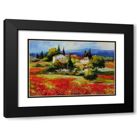 Flame Black Modern Wood Framed Art Print with Double Matting by Bond