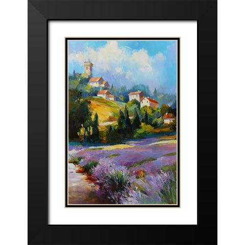 Color Pulses Black Modern Wood Framed Art Print with Double Matting by Bond