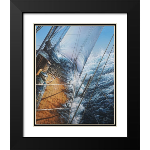 Elemental Power Black Modern Wood Framed Art Print with Double Matting by Yushkevich, Viktor