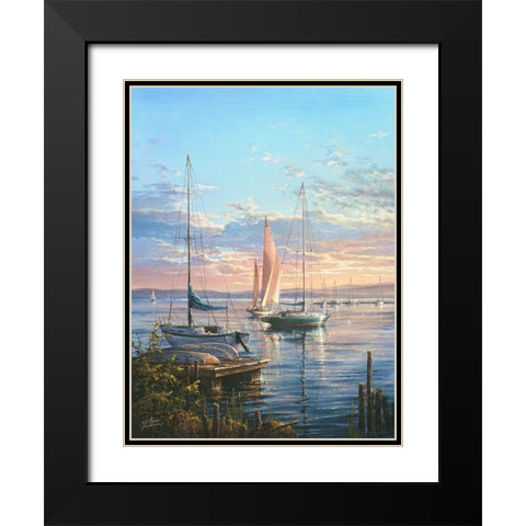 Quiet Heaven Black Modern Wood Framed Art Print with Double Matting by Yushkevich, Viktor