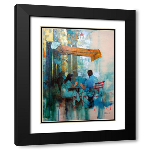Blue Shaddows Black Modern Wood Framed Art Print with Double Matting by Zakrynycny, Viktor