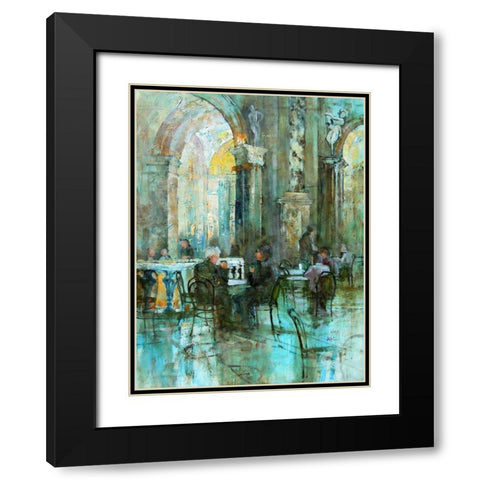 Meeting in Vienna Black Modern Wood Framed Art Print with Double Matting by Zakrynycny, Viktor