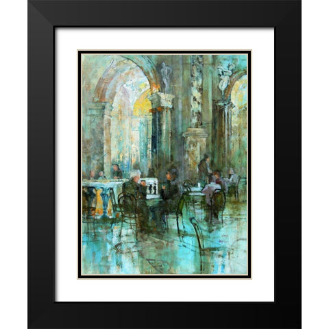 Meeting in Vienna Black Modern Wood Framed Art Print with Double Matting by Zakrynycny, Viktor