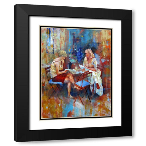 What do we eat?  Black Modern Wood Framed Art Print with Double Matting by Zakrynycny, Viktor
