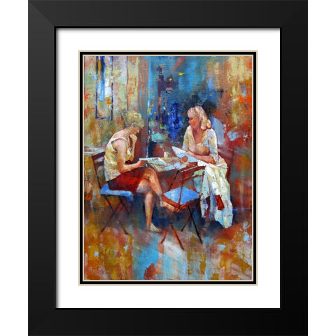 What do we eat?  Black Modern Wood Framed Art Print with Double Matting by Zakrynycny, Viktor