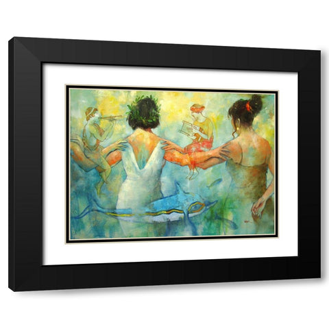 Dreaming during Summer Night Black Modern Wood Framed Art Print with Double Matting by Zakrynycny, Viktor