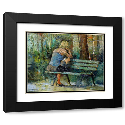 May. Afternoon in the Park Black Modern Wood Framed Art Print with Double Matting by Zakrynycny, Viktor