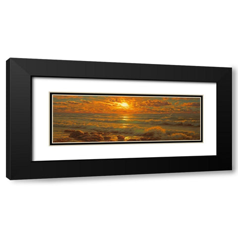Sunset above the Sea III Black Modern Wood Framed Art Print with Double Matting by Adamov, Alexey