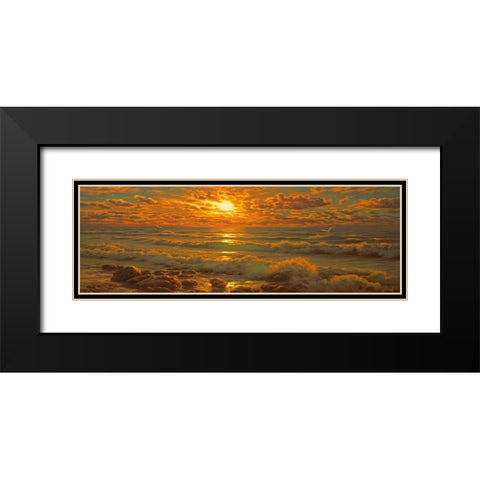 Sunset above the Sea III Black Modern Wood Framed Art Print with Double Matting by Adamov, Alexey