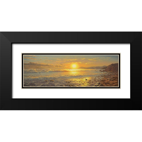 Sunset above the Sea IV Black Modern Wood Framed Art Print with Double Matting by Adamov, Alexey
