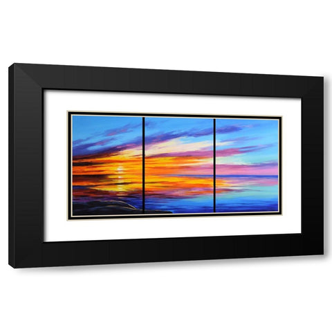 Ocean Sunset Black Modern Wood Framed Art Print with Double Matting by Gercken, Graham