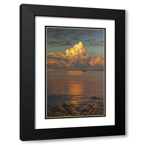 Big white Clouds above the Sea Black Modern Wood Framed Art Print with Double Matting by Adamov, Alexey