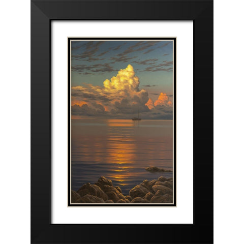 Big white Clouds above the Sea Black Modern Wood Framed Art Print with Double Matting by Adamov, Alexey