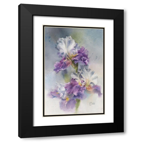 Aerial Iris Black Modern Wood Framed Art Print with Double Matting by Besedina, Anastasiia