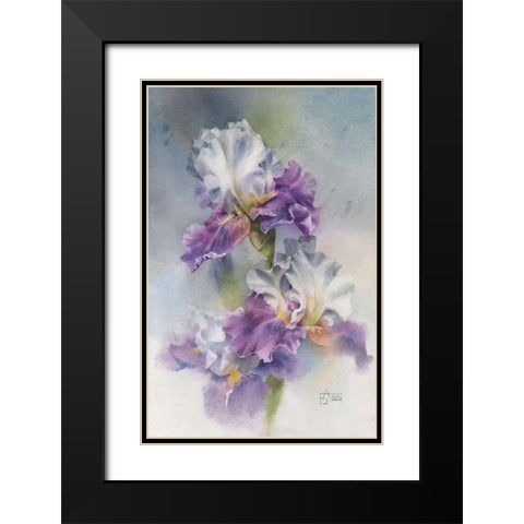 Aerial Iris Black Modern Wood Framed Art Print with Double Matting by Besedina, Anastasiia