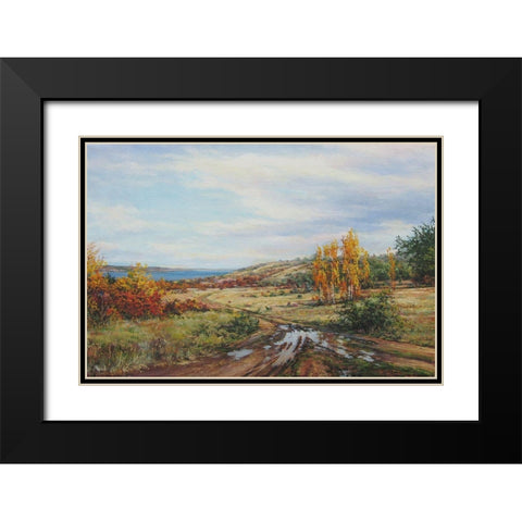 During September Black Modern Wood Framed Art Print with Double Matting by Cernov, Ivan