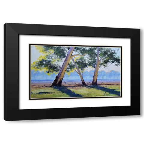 Australian Gums Black Modern Wood Framed Art Print with Double Matting by Gercken, Graham