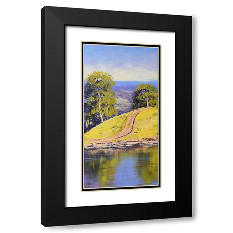 Dam Side Track Black Modern Wood Framed Art Print with Double Matting by Gercken, Graham