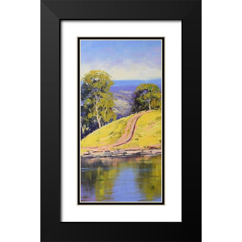 Dam Side Track Black Modern Wood Framed Art Print with Double Matting by Gercken, Graham